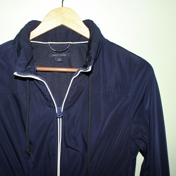 Women Tommy Hilfiger Wind Jacket Small Hooded Zip - Picture 3 of 8